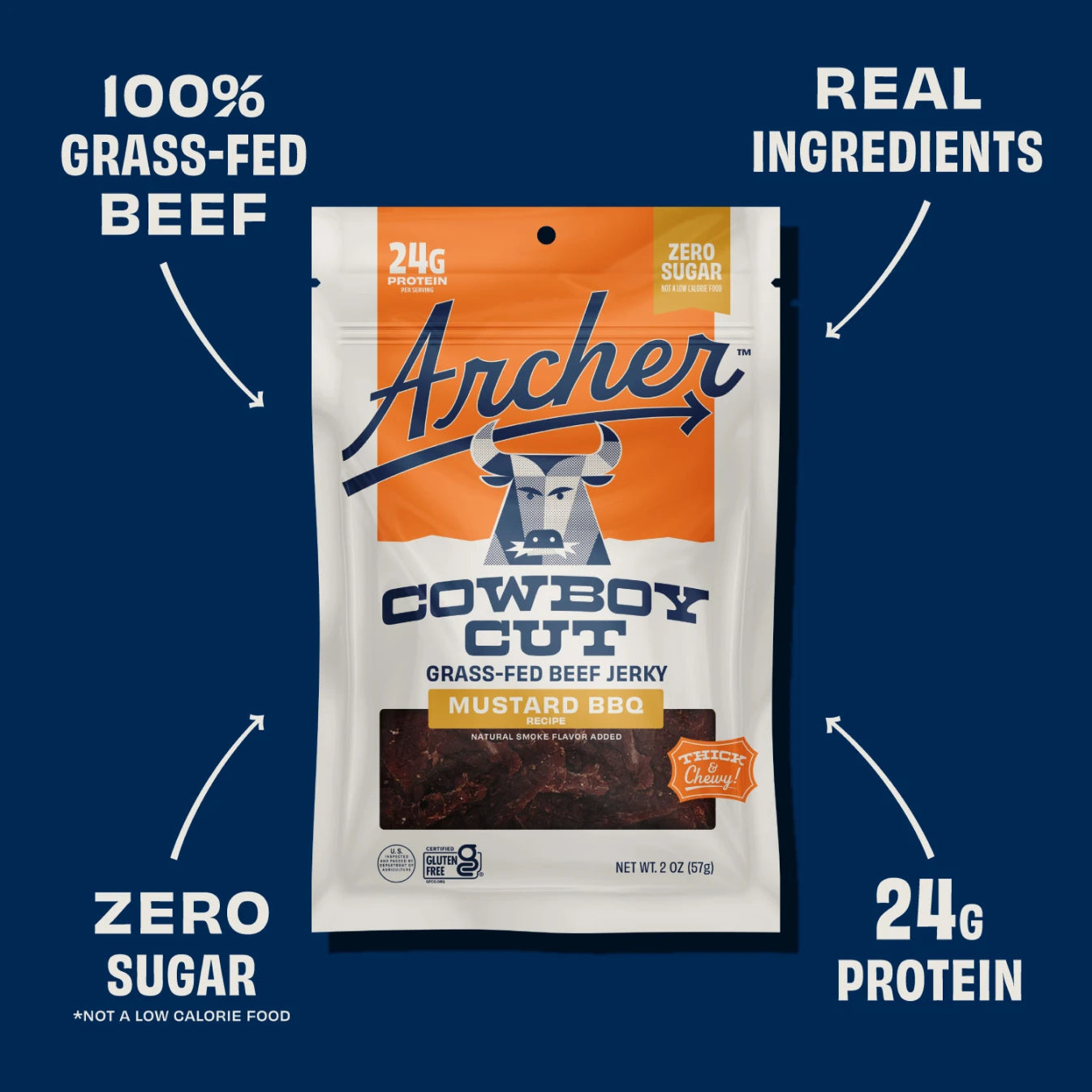 Cowboy Cut Mustard BBQ Beef Jerky