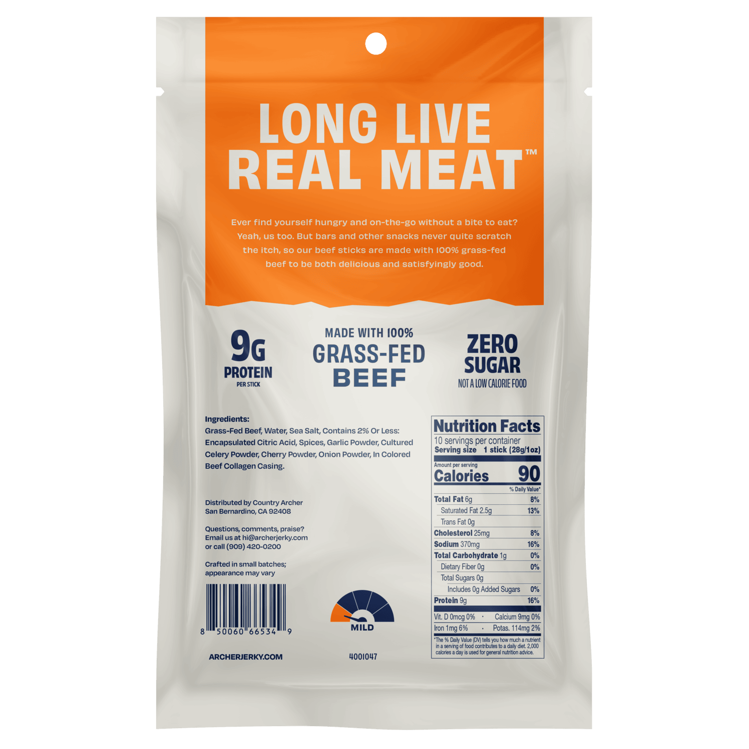 beef jerky sticks nutrition