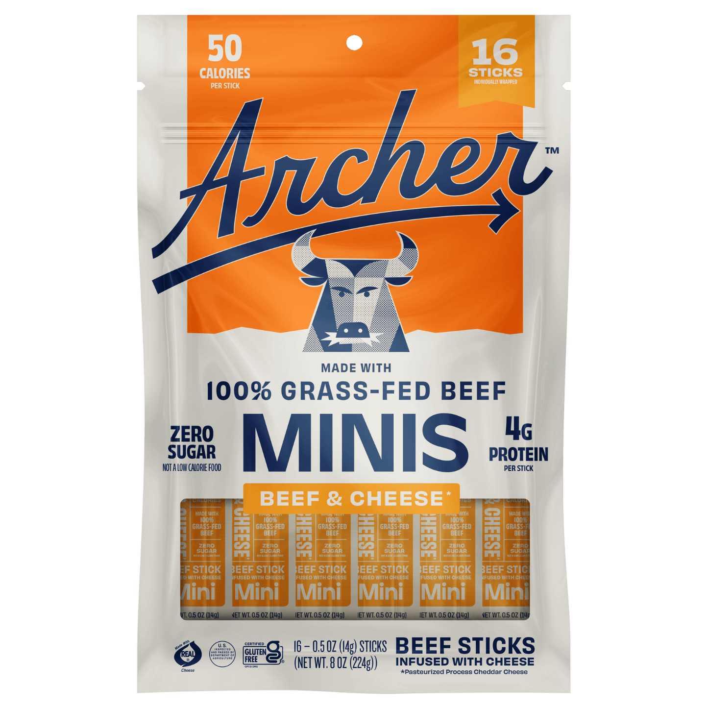 Archer Beef and Cheese Mini Sticks front of package