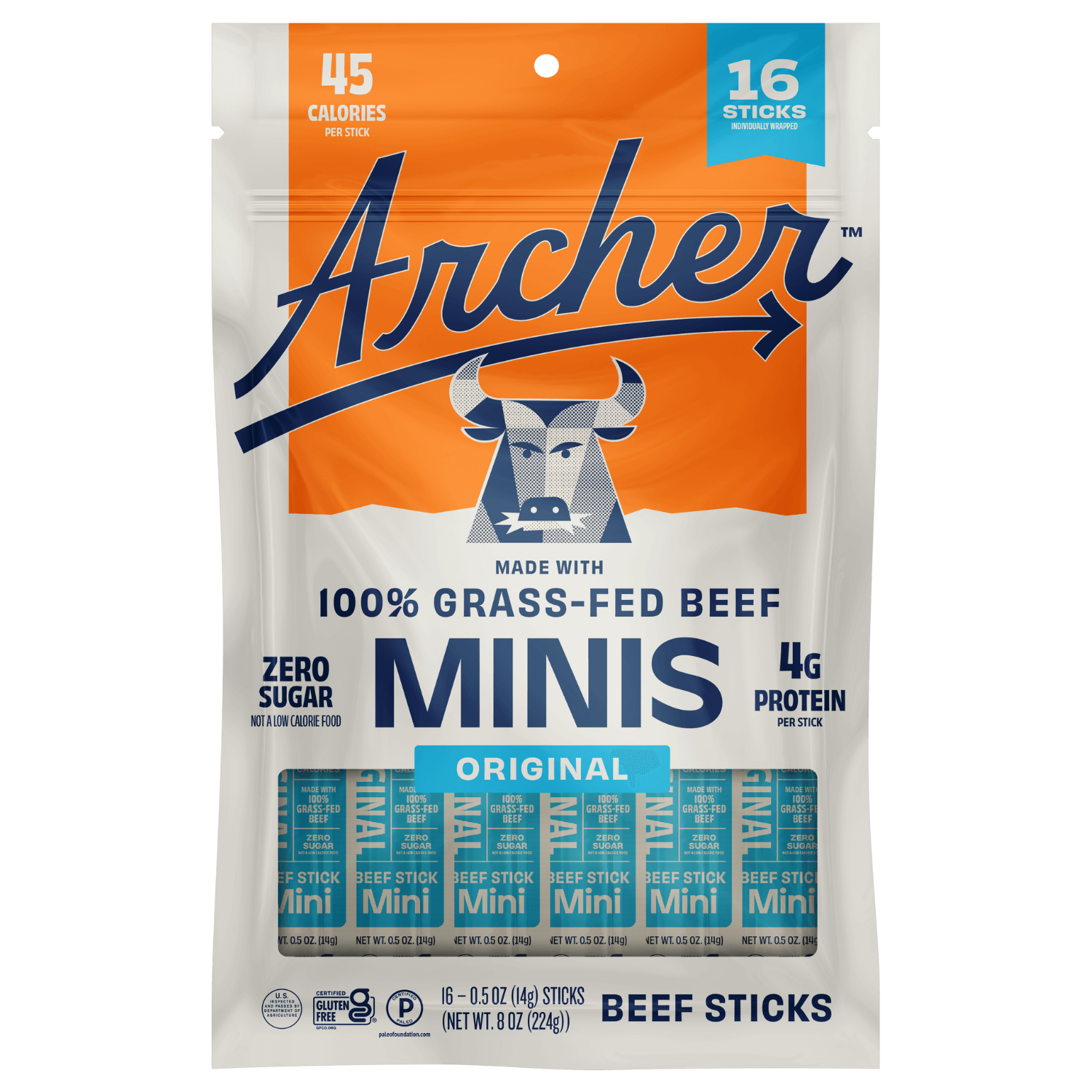 Archer Original Beef Mini Sticks front of package