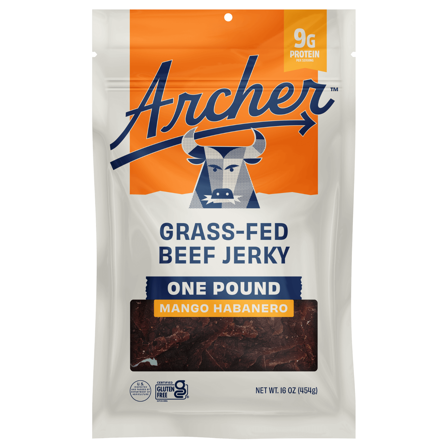 Archer 16 ounce Mango Habanero Beef Jerky front of package