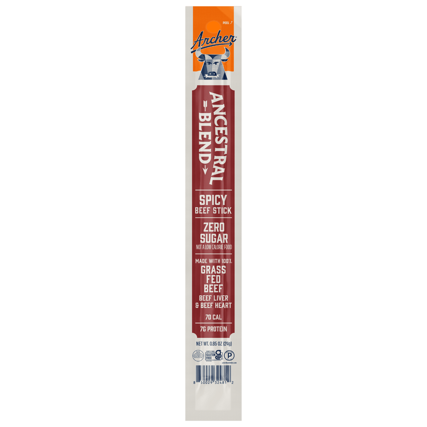 Archer 1 ounce Spicy Ancestral Beef Stick front of package