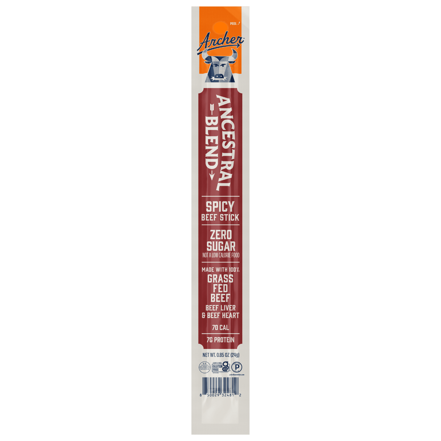 Archer 1 ounce Spicy Ancestral Beef Stick front of package