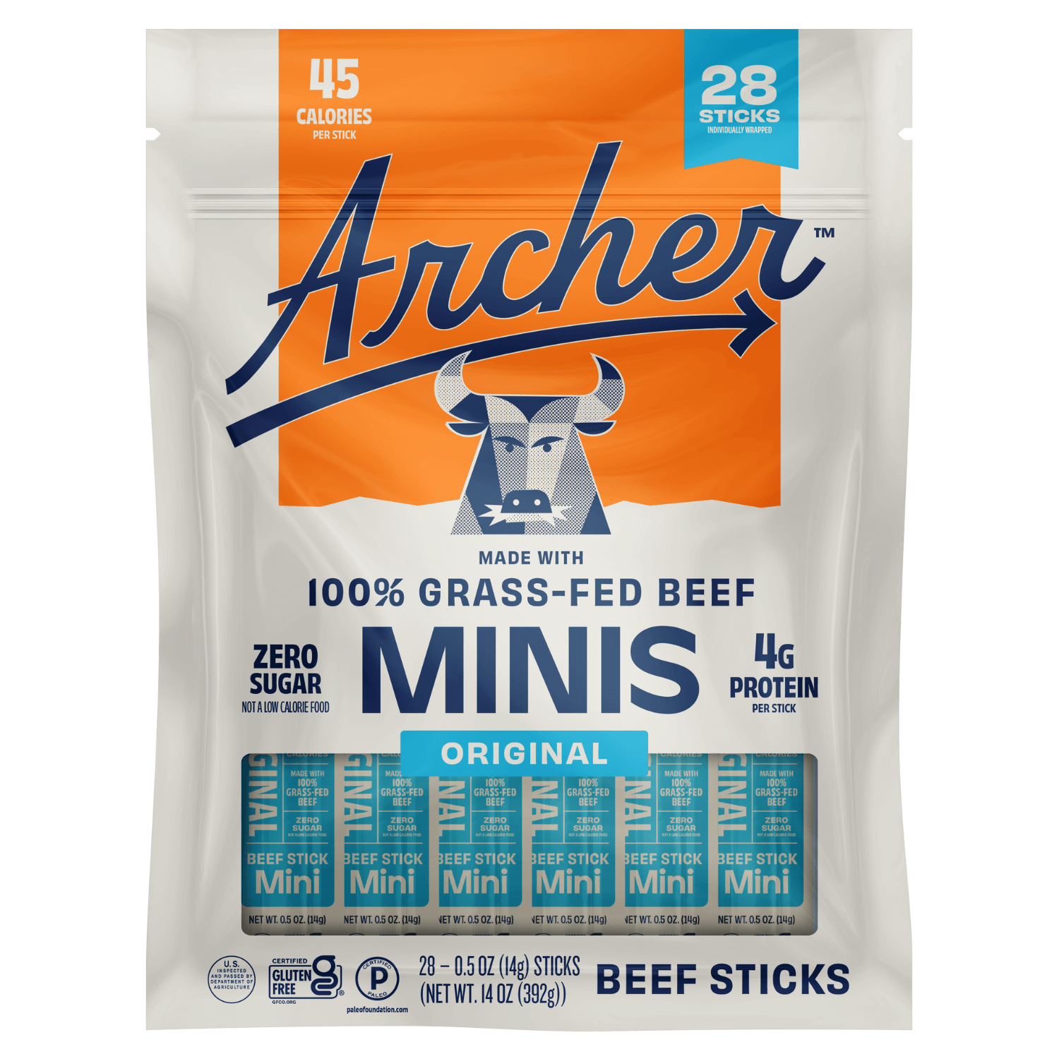 Archer 28 Count Original Beef Mini Sticks front of package