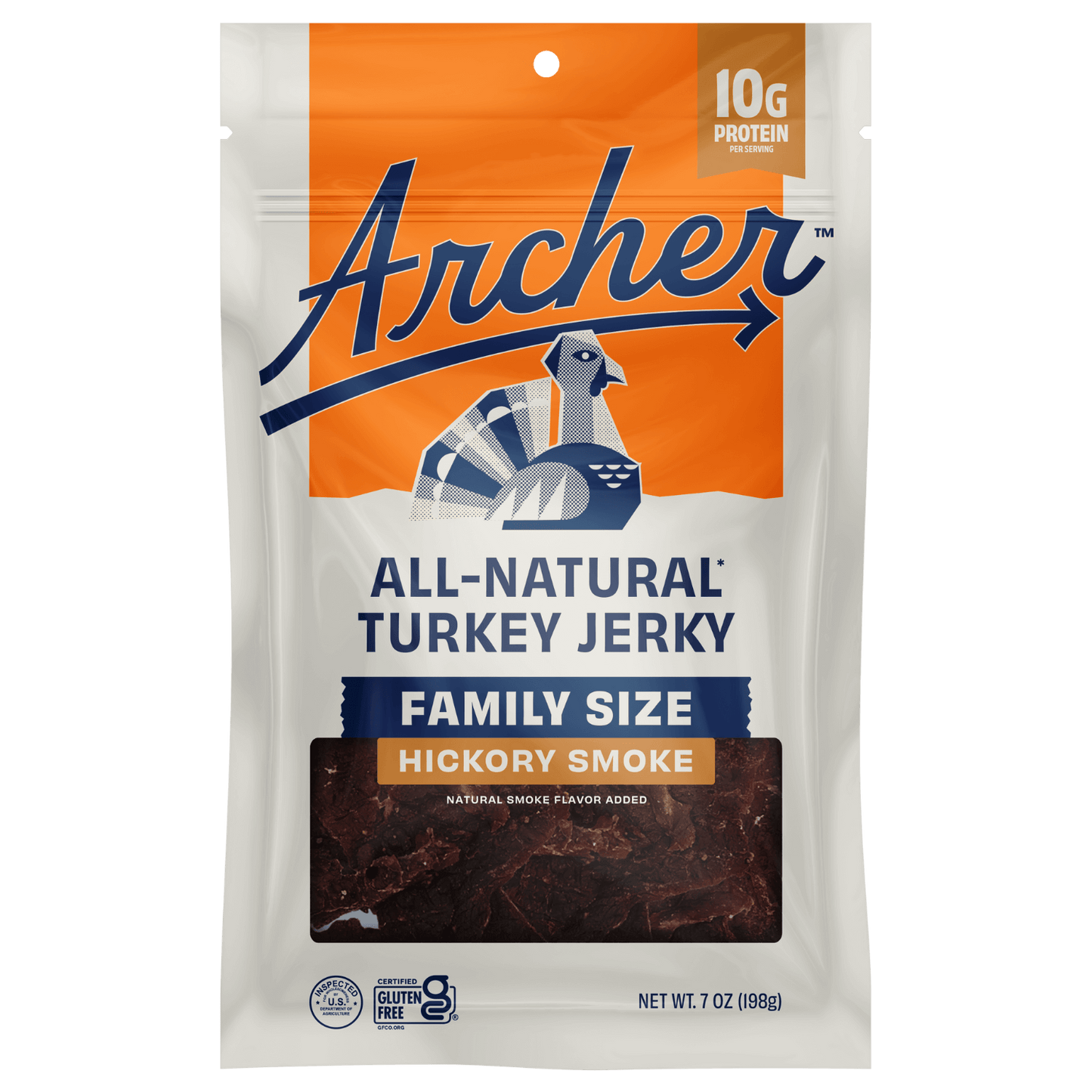 Archer 7 ounce Hickory Smoke Turkey Jerky front of package