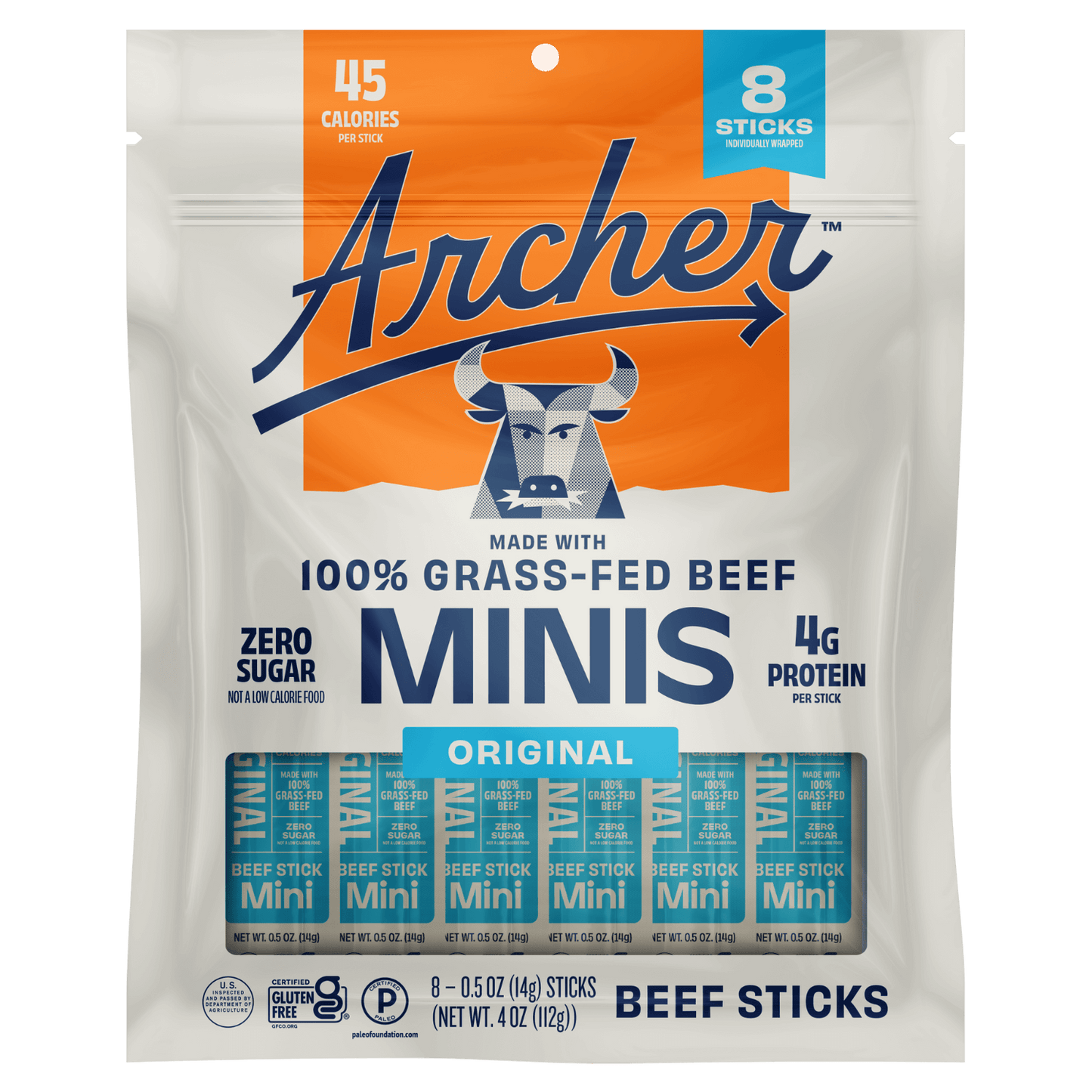 Archer 8 count Original Beef Mini Sticks front of package