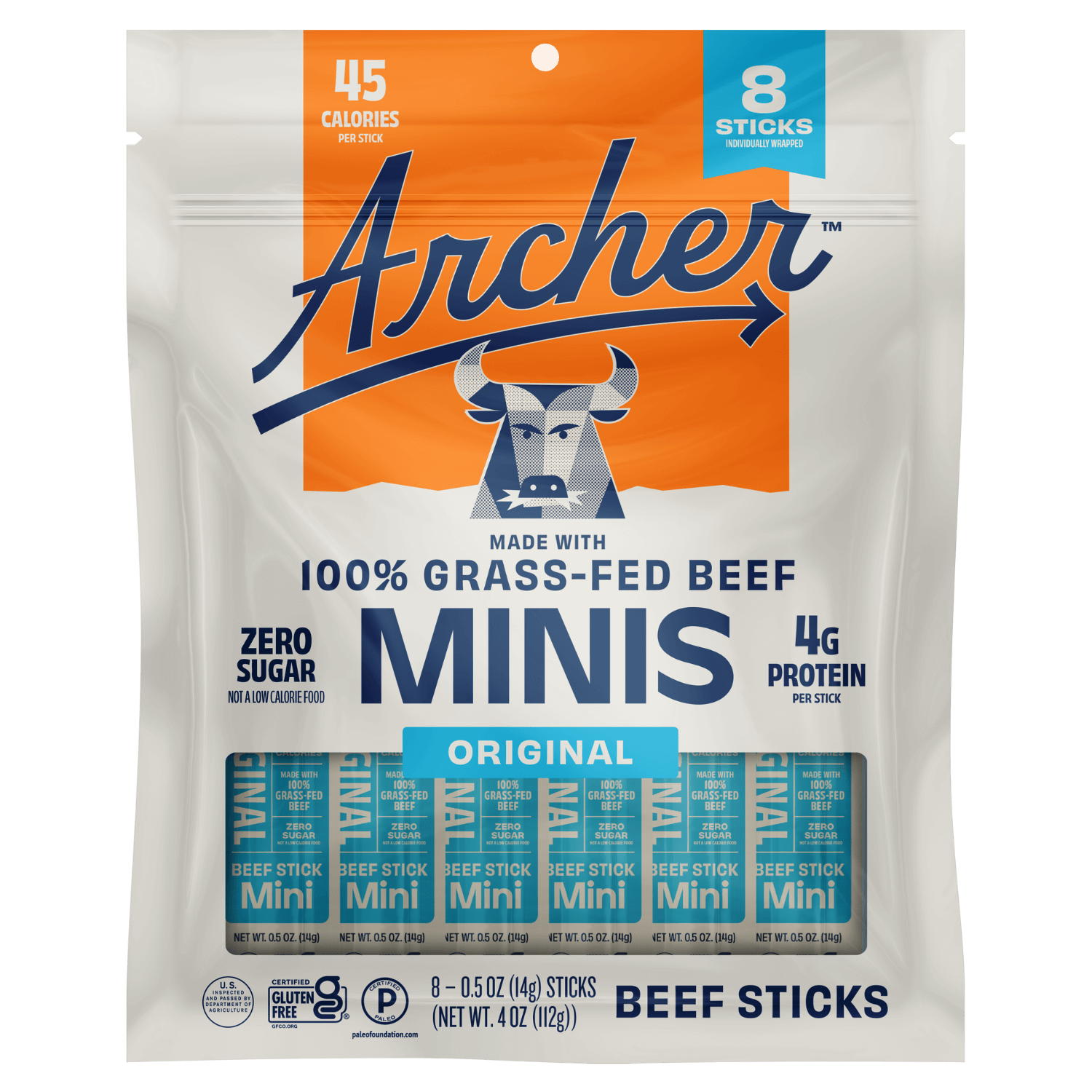 Archer 8 count Original Beef Mini Sticks front of package