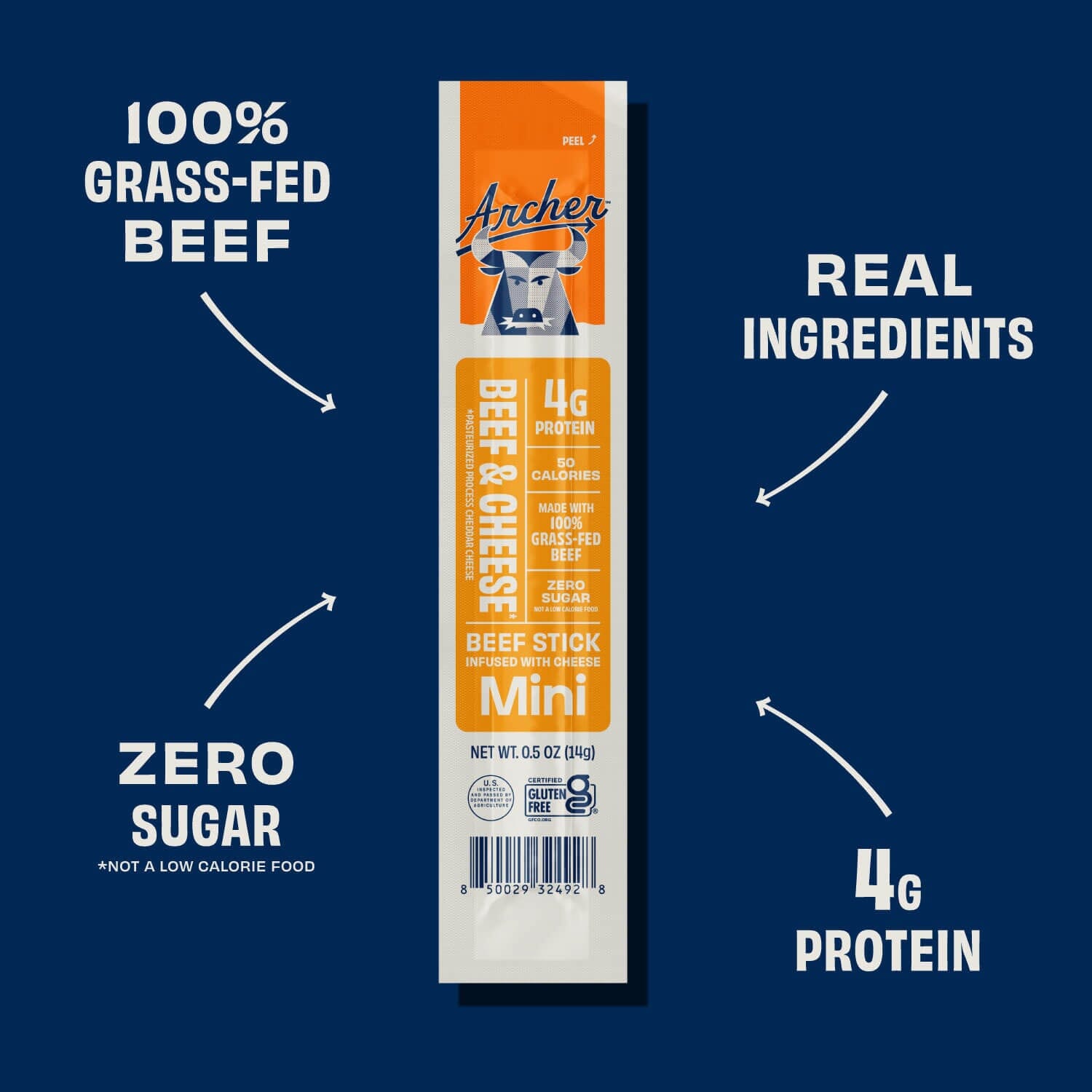 Archer Beef and Cheese Mini Sticks features