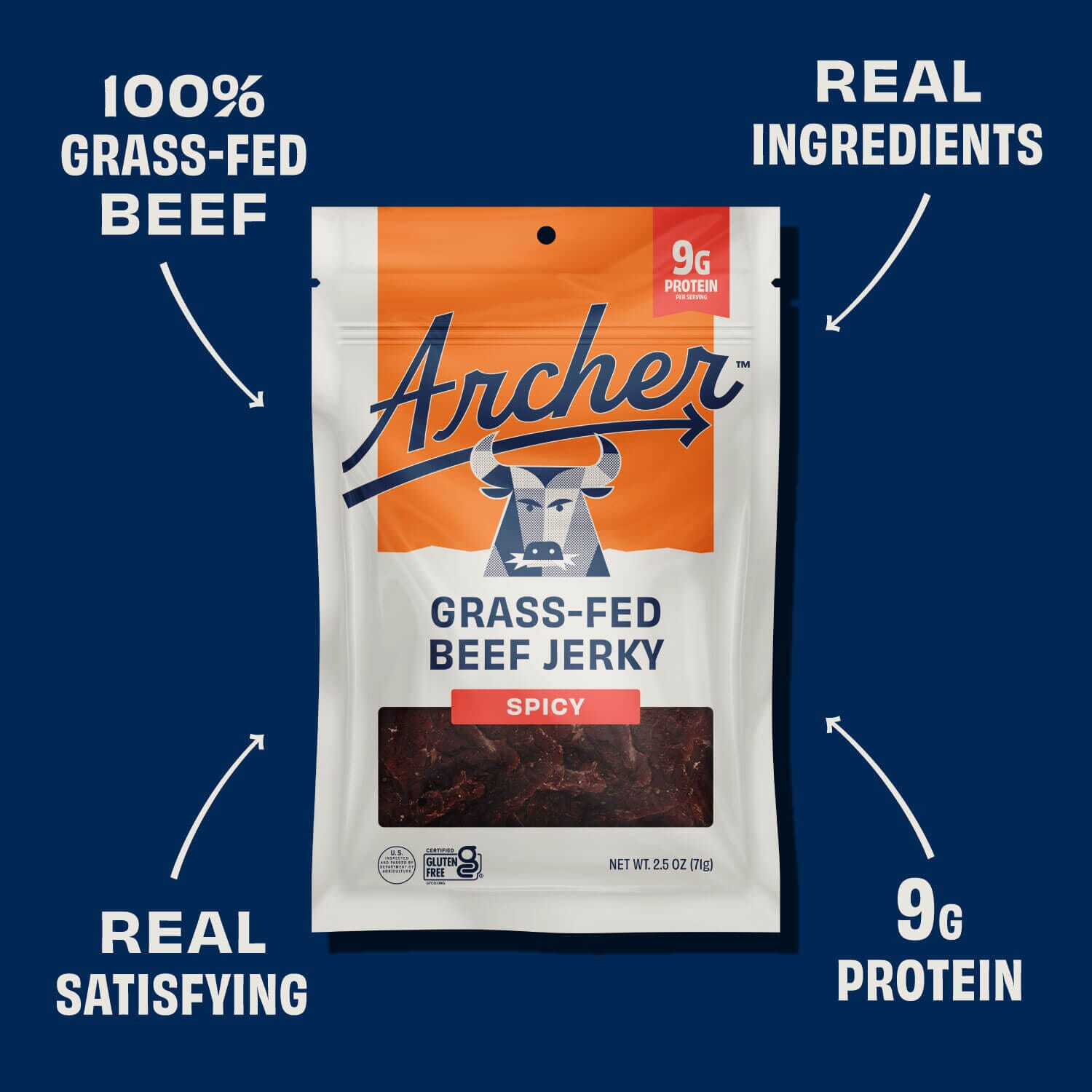 Archer Spicy Beef Jerky features